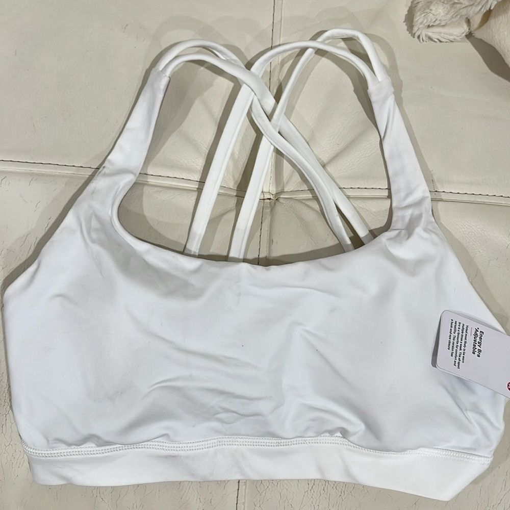 NWT LULULEMON Energy Bra ADJUSTABLE  white size 8 brand new perfect RARE